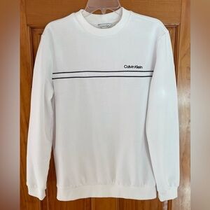 Calvin Klein Men's White Crewneck Sweater